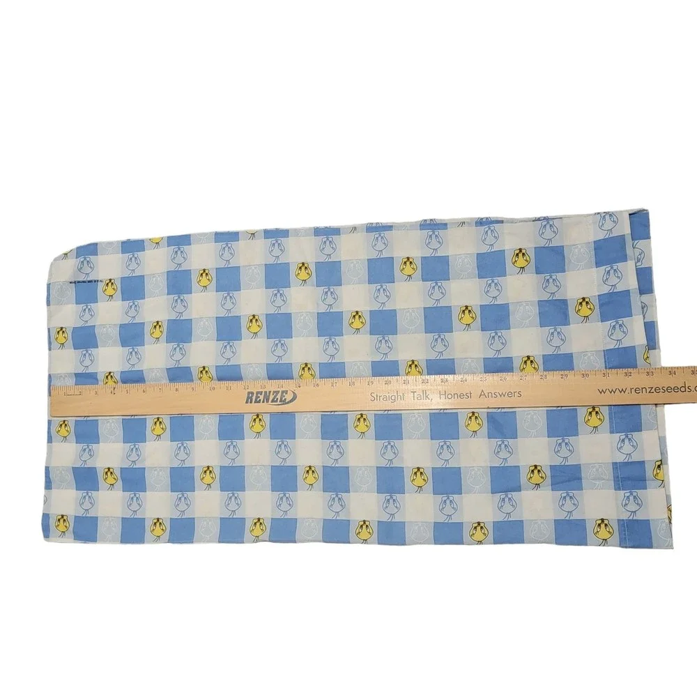 Vintage Warner Bros Blue White Tweety Bird Pillow Case‎ Size 17X33.5 in